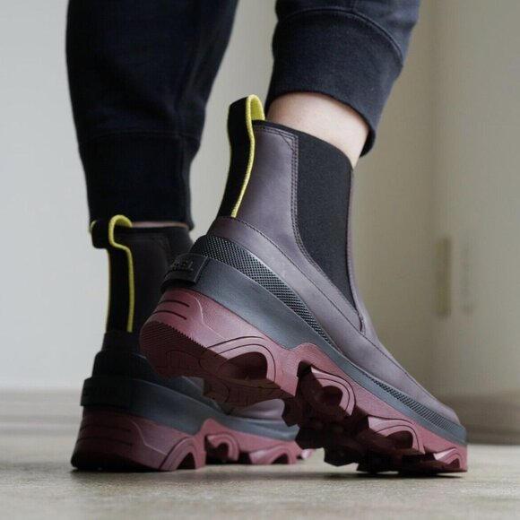 New SOREL Women's Brex Chelsea Waterproof Boot Size 9 Cinder Leather NL4302-203 - Picture 4 of 13